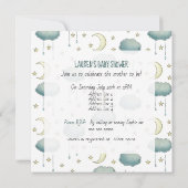月と星のベビーシャワー 招待状 (裏面)