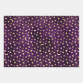 月と星のラッピング紙フラットシートセット3 ラッピングペーパーシート (正面)