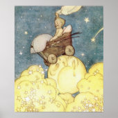 月と星のヴィンテージ ベイビーアドベンチャー ポスター (正面)