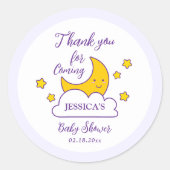 月と星の上で赤ちゃんシャワーありがとう ラウンドシール (正面)