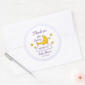 月と星の上で赤ちゃんシャワーありがとう ラウンドシール (封筒)