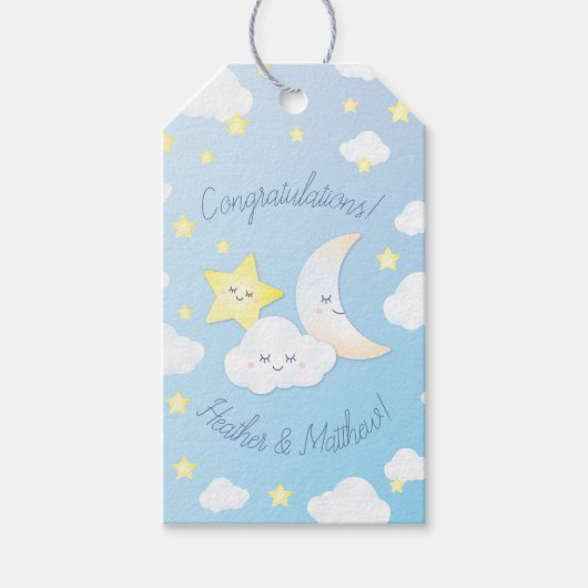 月と星の上 ギフトタグ (正面)