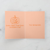 月と星の下のハロウィンカボチャ カード (内部)