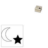 月と星の夜の小さな三日月1つ星 ラバースタンプ (押印)