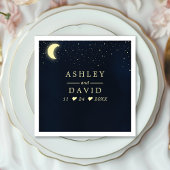 月と星の夜の結婚式 スタンダードカクテルナプキン