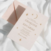 月と星の天の星星ゴールデン結婚ズ 箔招待状