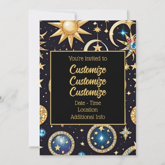 月と星の天体2 招待状 (正面)
