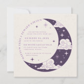 月と星の天体 結婚式の招待状 セーブザデート (正面)