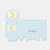 月と星の好意ボックス – 青と黄色 フェイバーボックス (折り畳みなし)