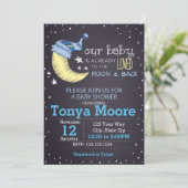 月と星の彼方へ ベビーシャワー招待状(男の子) 招待状 (スタンド正面)