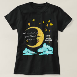 月と星の心を物質のシャツの邪悪な目に Tシャツ
