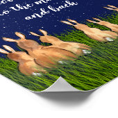 月と星の愛のウサギ夜の名言 ポスター (角)