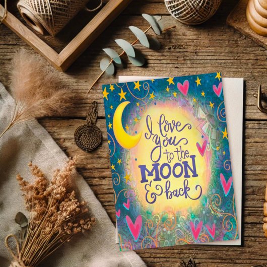 月と星の愛のカード 可愛い カード