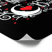 月と星の愛のメッセージ ロマンチックな記念品 ポスター (角)