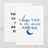 月と星の愛を込めて - バレンタインロマンティック シーズンカード (正面/裏面)