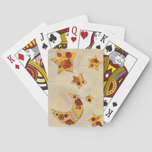 月と星の文字列、モバイル、水の色 トランプ (裏面)