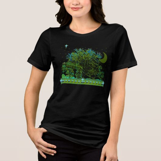 月と星の木のTシャツ トライブレンドＴシャツ (正面)