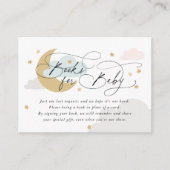 月と星の本のカラフルリクエスト赤ちゃんシャワー エンクロージャーカード (正面)