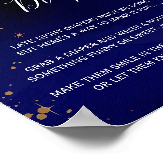 月と星の深夜おむつポスター ポスター (角)