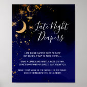 月と星の深夜おむつポスター ポスター (正面)