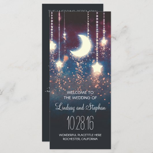 月と星の田舎結婚式 プログラム (正面/裏面)