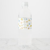 月と星の男の子の赤ちゃんシャワー水ボトルラベル ペットボトルラベル (裏面)