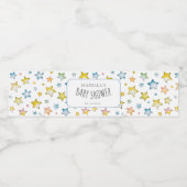 月と星の男の子の赤ちゃんシャワー水ボトルラベル ペットボトルラベル (シングルラベル)