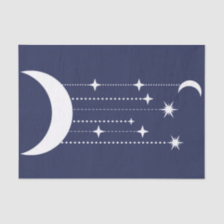 月と星の紫の夜空のビーズ 薄葉紙