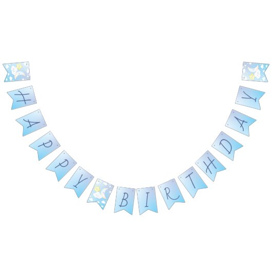 月と星の誕生会で バンティングフラッグ (全)