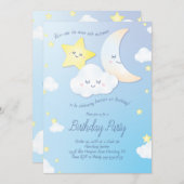 月と星の誕生会で 招待状 (正面/裏面)