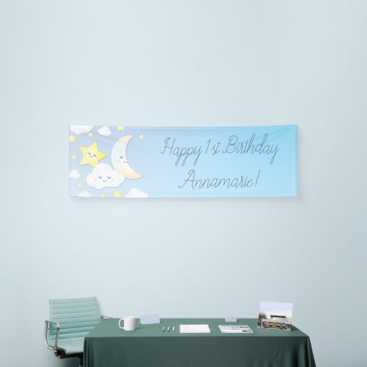 月と星の誕生会で 横断幕 (トレードショー)