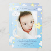 月と星の誕生発表 招待状 (正面/裏面)