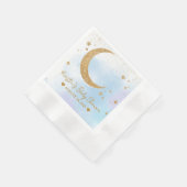 月と星の赤ちゃんシャワーがコーイン 縁ありカクテルナプキン (角)