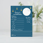 月と星の赤ちゃんシャワー予測&ウェルウィッシュ 招待状 (スタンド正面)