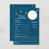 月と星の赤ちゃんシャワー予測&ウェルウィッシュ 招待状 (正面/裏面)