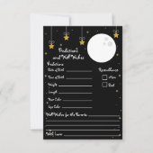 月と星の赤ちゃんシャワー予測&ウェルウィッシュ 招待状 (正面)