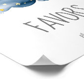 月と星の赤ちゃんシャワー好意サイン ポスター (角)