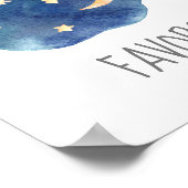 月と星の赤ちゃんシャワー好意サイン ポスター (角)