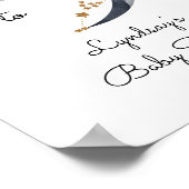 月と星の赤ちゃんシャワー歓迎サイン ポスター (角)