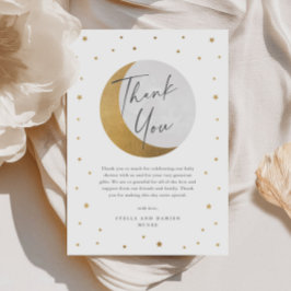 月と星の赤ちゃんシャワー サンキューカード