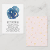 月と星の赤ちゃん女の子の本ベビー エンクロージャーカード (正面/裏面)