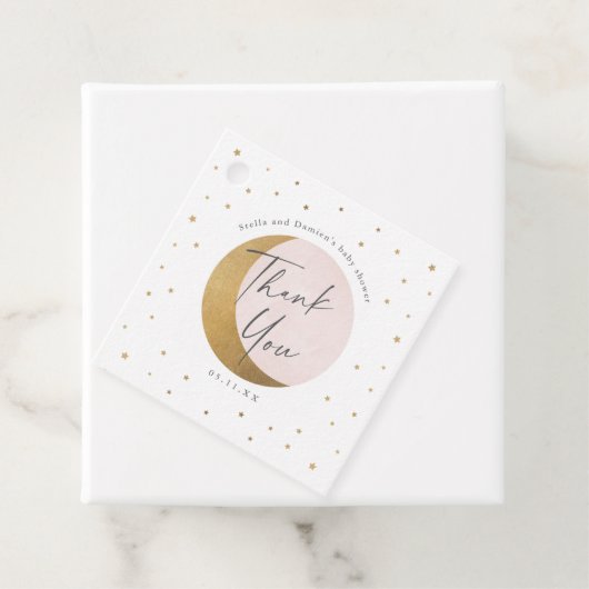 月と星の赤ん坊のシャワー感謝していユー フェイバータグ (インサイチュ)