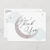 月と星の青い赤ちゃんシャワーありがとうポストカード ポストカード (正面/裏面)