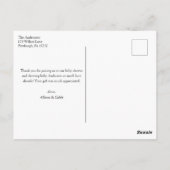 月と星の青い赤ちゃんシャワーありがとう ポストカード (裏面)