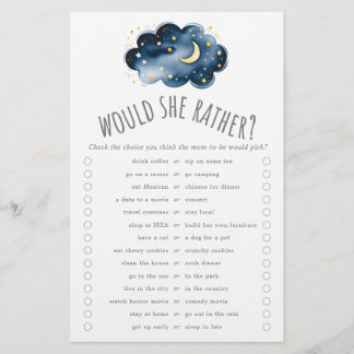 月と星は彼女はむしろトリビアの試合をする チラシ