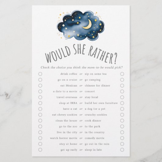 月と星は彼女はむしろトリビアの試合をする チラシ (正面)