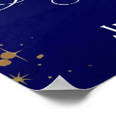 月と星は赤ちゃんシャワーのポスターを歓迎 ポスター (角)