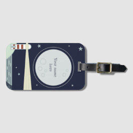 月と星を持つミニマルな灯台 ラゲッジタグ