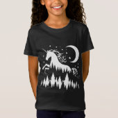 月と星を持つユニコーン Tシャツ (正面)