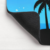 月と星を持つ熱帯アイランドシルエット マウスパッド (コーナー)